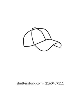 Baseball cap line icon in flat. Vector illustration
