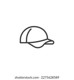 Icono de la línea de la gorra de béisbol. signo de estilo lineal para concepto móvil y diseño web. Icono de vector de contorno de límite. Símbolo, ilustración del logotipo. Gráficos vectoriales