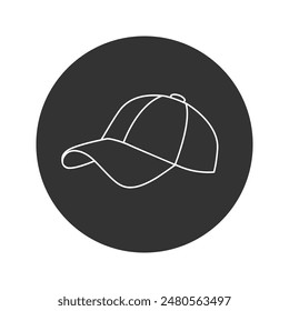 Baseball cap line icon modern flat vector
