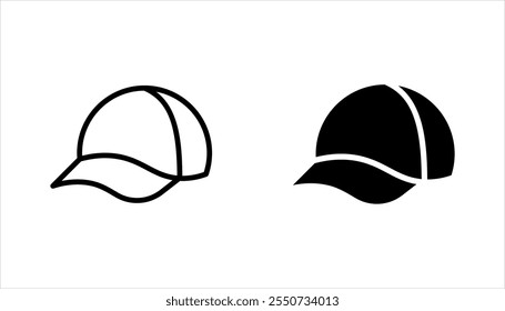 Baseball cap line icon set, clothes and wear, vector illustration on white background