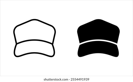 Baseball cap line icon set, clothes and wear, vector illustration on white background