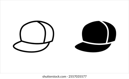 Baseball cap line icon set, clothes and wear, vector illustration on white background