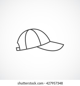 Baseball cap line icon. Vector line icon isolated on white background