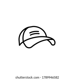 icono del vector lineal de la gorra de béisbol. 