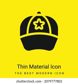 Baseball Cap minimal bright yellow material icon