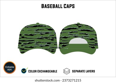 Baseball cap mockup Collection set Graphic Caps in Basic Colors realistic templates, front back side views icon illustration clipping path Variations for Web and Print Design art work white background