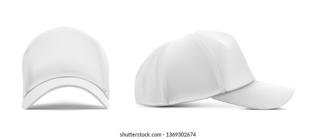 Baseball cap mockup with realistic shadow. Front view. Suitable for any background. Vector illustration isolated on white background. Mockup will make the presentation look as realistic as possible. 