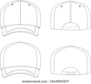 Baseball cap mockup vector illustrations