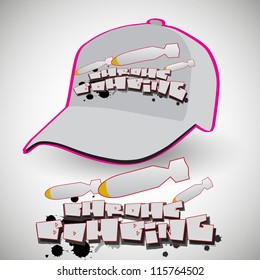 baseball cap with new graffiti design