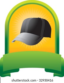 baseball cap on green display