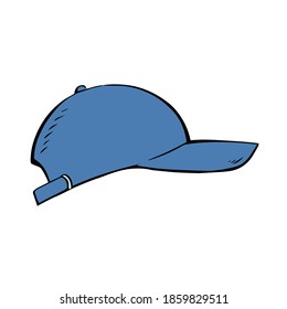 Baseball cap on a white background. Headwear for sports and modern lifestyle. Vector isolated illustration.