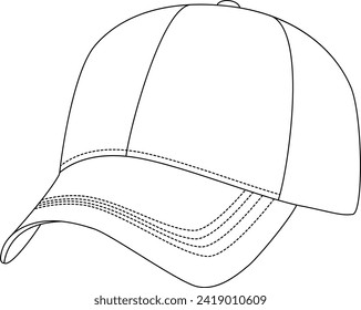 Ilustración del esquema de la gorra de béisbol