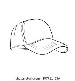 Baseball Cap Outline Drawing Vector Baseball Stock Vector (Royalty Free ...