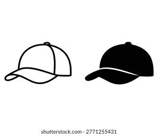 Esquema de la gorra de béisbol y el icono de la silueta