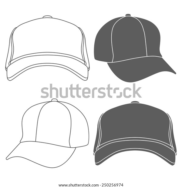 Download Baseball Cap Outline Silhouette Template Isolated Stock ...