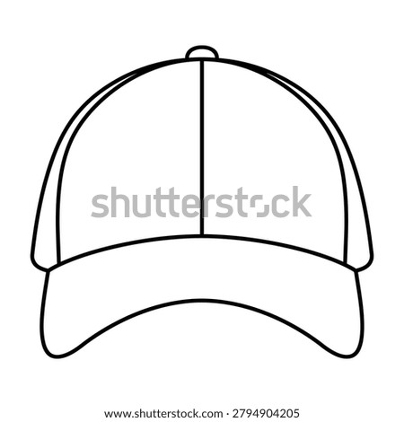 Baseball cap outline vector icon with baseball headwear accessory clothing headgear sportswear