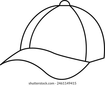Baseball Cap Outline Vector Illustration