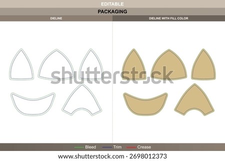 Baseball cap with plastic snap dieline formed using vector refinement boosting printing flow packaging flexibility snapback die line pattern defines curve seam and closure