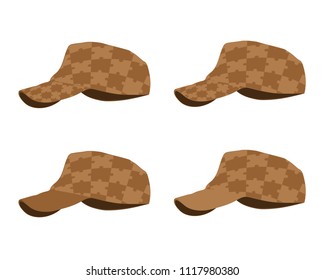 baseball cap with puzzle. colorful set. vector illustration