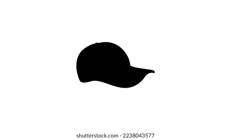 Baseball Cap realistic black silhouette profile