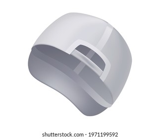 Baseball cap. Realistic baseball cap template side view. Empty mockup sport hat. Gray blank cap isolated on white background. Blank template of baseball uniform cap