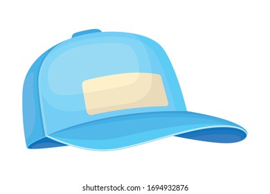 Baseball Cap with Rounded Crown and Stiff Bill in Front Vector Illustration
