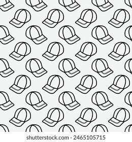 Baseball cap seamless pattern. Suitable for background, fabric, textile, wrapping paper. 