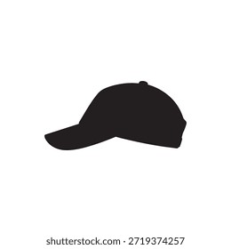Diseño plano de Vector de icono de silueta de gorra de béisbol