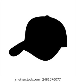 Baseball cap silhouette isolated on white background. Baseball cap icon vector illustration design.