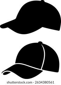 Baseball Cap Silhouette Set vector
