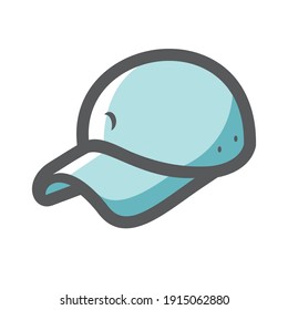 Icono del vector de cabeza con estilo de capucha de béisbol ilustración de dibujos animados.