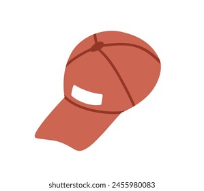 Baseball cap, stylish casual headwear. Visor hat for sun protection, sport accessory. Trendy headgear, head wearing. Modern summer clothes. Flat vector illustration isolated on white background