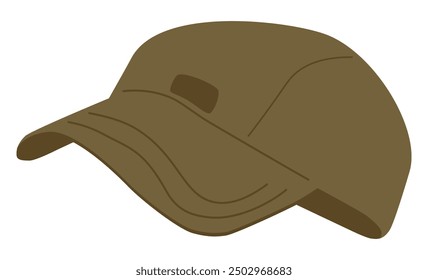 Baseball cap, stylish casual headwear. Visor hat for sun protection, sport accessory. Trendy headgear, head wearing. Modern summer clothes. Flat vector illustration isolated on white background