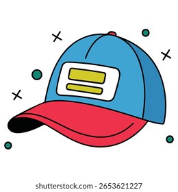 Baseball cap summer hat isolated vector illustration on white background