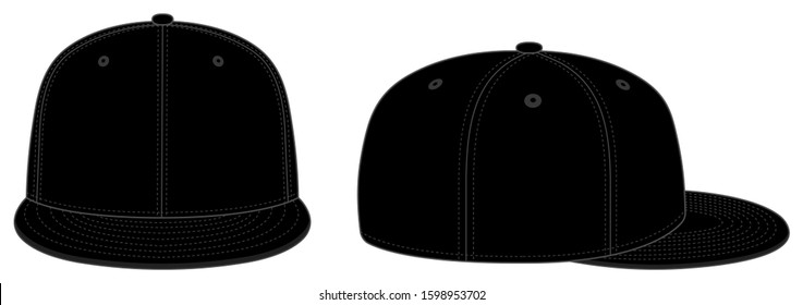 Baseball cap template vector illustration / black