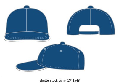 Baseball cap from three sides