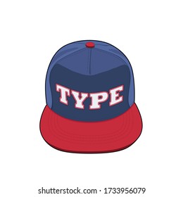 Baseball cap. Type embroidery. hip hop design hat. isolated vector graphic illustration.
