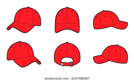 Baseball Cap Vector Blank Illustration Sport 