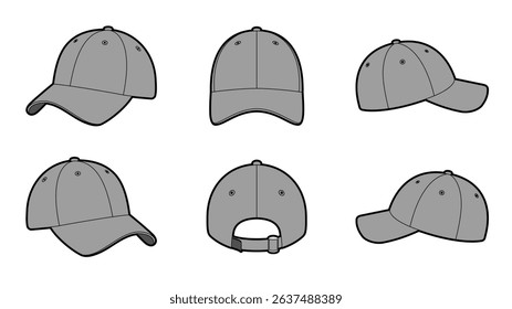 Baseball Cap Vector Blank Illustration Sport 