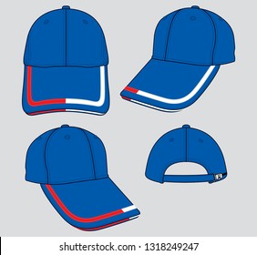 Set Blue Baseball Cap Design Label Stock Vector (Royalty Free) 1142020097