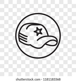 Baseball cap vector icon isolated on transparent background, Baseball cap logo concept