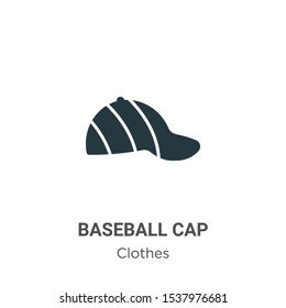 Baseball cap vector icon on white background. Flat vector baseball cap icon symbol sign from modern clothes collection for mobile concept and web apps design.