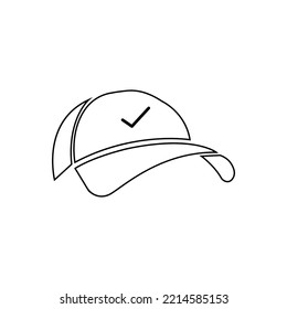 baseball cap vector icon. Cap sign. Hat symbol. baseball cap simple logo black on white.