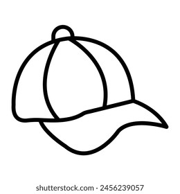 Baseball cap Vector Line Icon Design