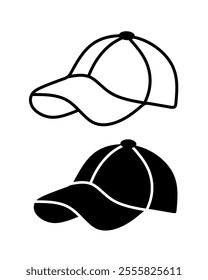 baseball cap vector on white background. hat icon