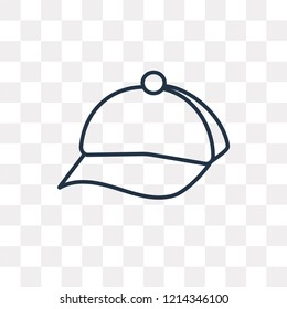 Baseball cap vector outline icon isolated on transparent background, high quality linear Baseball cap transparency concept can be used web and mobile