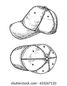 baseball cap. Vector vintage sketch
