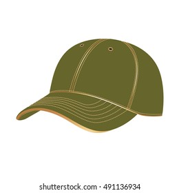 Baseball cap in vector.Baseball cap for sports in vector.Rag cap vector illustration.