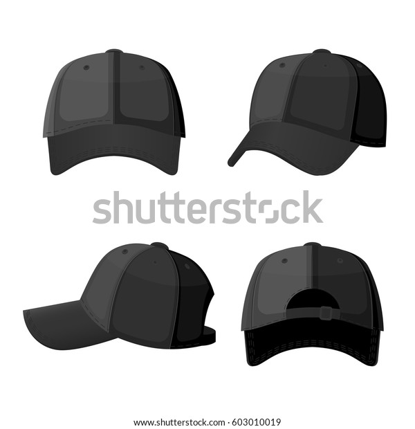 Baseball Caps Front Side Back View Stock Vector (Royalty Free) 603010019