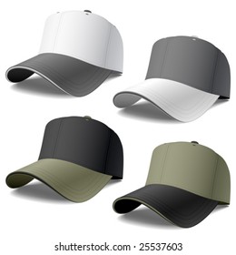 Baseball caps set. Vector.